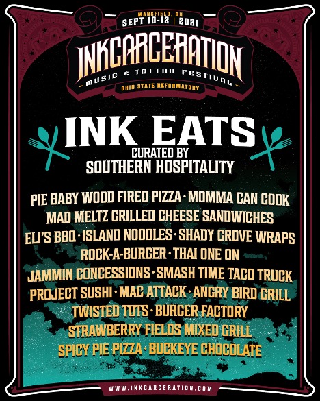 INKCARCERATION MUSIC  TATTOO FESTIVAL Announces Onsite Entertainment   Unique Food Offerings For SoldOut Event At The Ohio State Reformatory In  Mansfield